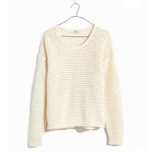 Madewell Beige "Austen" Open Stitch Knitted Sweater, Size M